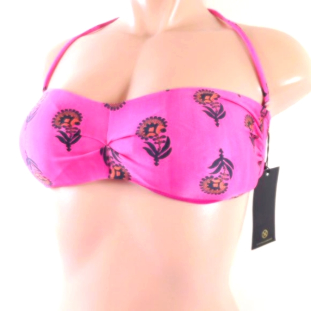 VIX MEDIUM Women New Bikini Top Swimwear Pink Black Laos B Fly Bandeau Swim - Picture 6 of 8